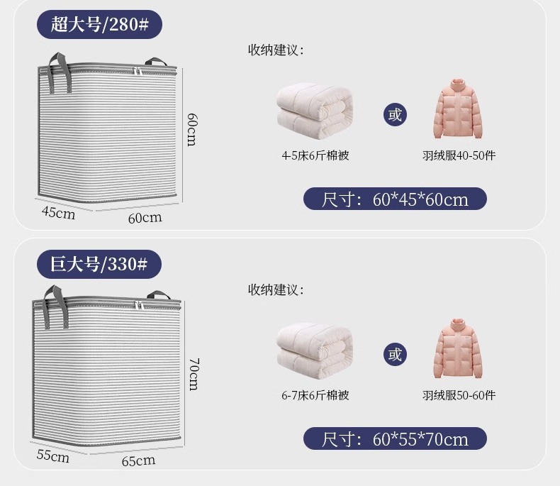 Super-thick and extra-large quilt storage bag with zipper, dust-proof and moisture-proof, sturdy household clothing, luggage packing and moving bag pic 21