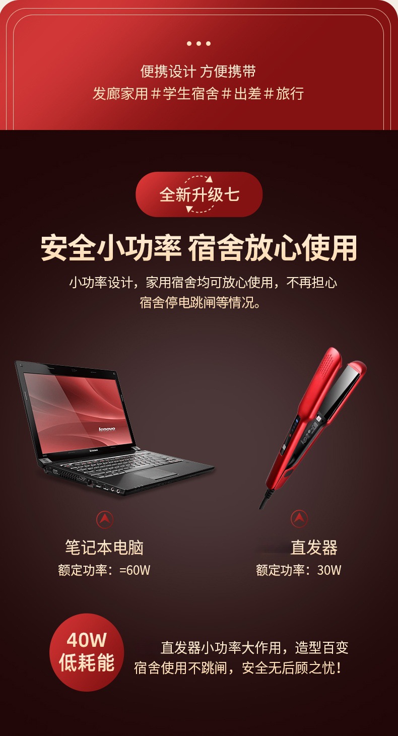 跨境电夹板直发卷发棒两用直板夹美发直发器拉直板熨板M141详情14