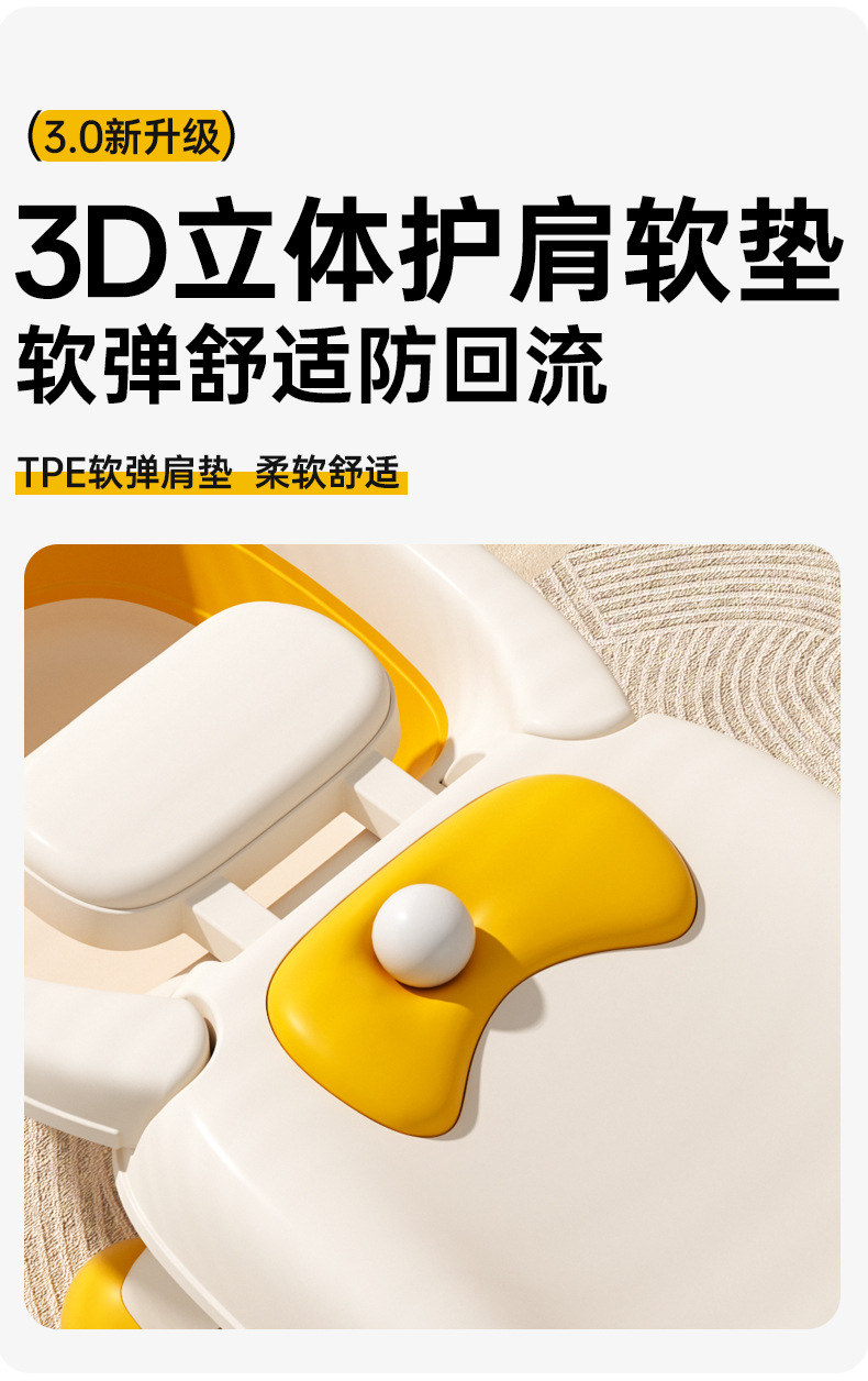 小沐马儿童洗头躺椅宝宝洗头神器可折叠女童洗头床家用小孩洗头凳详情15