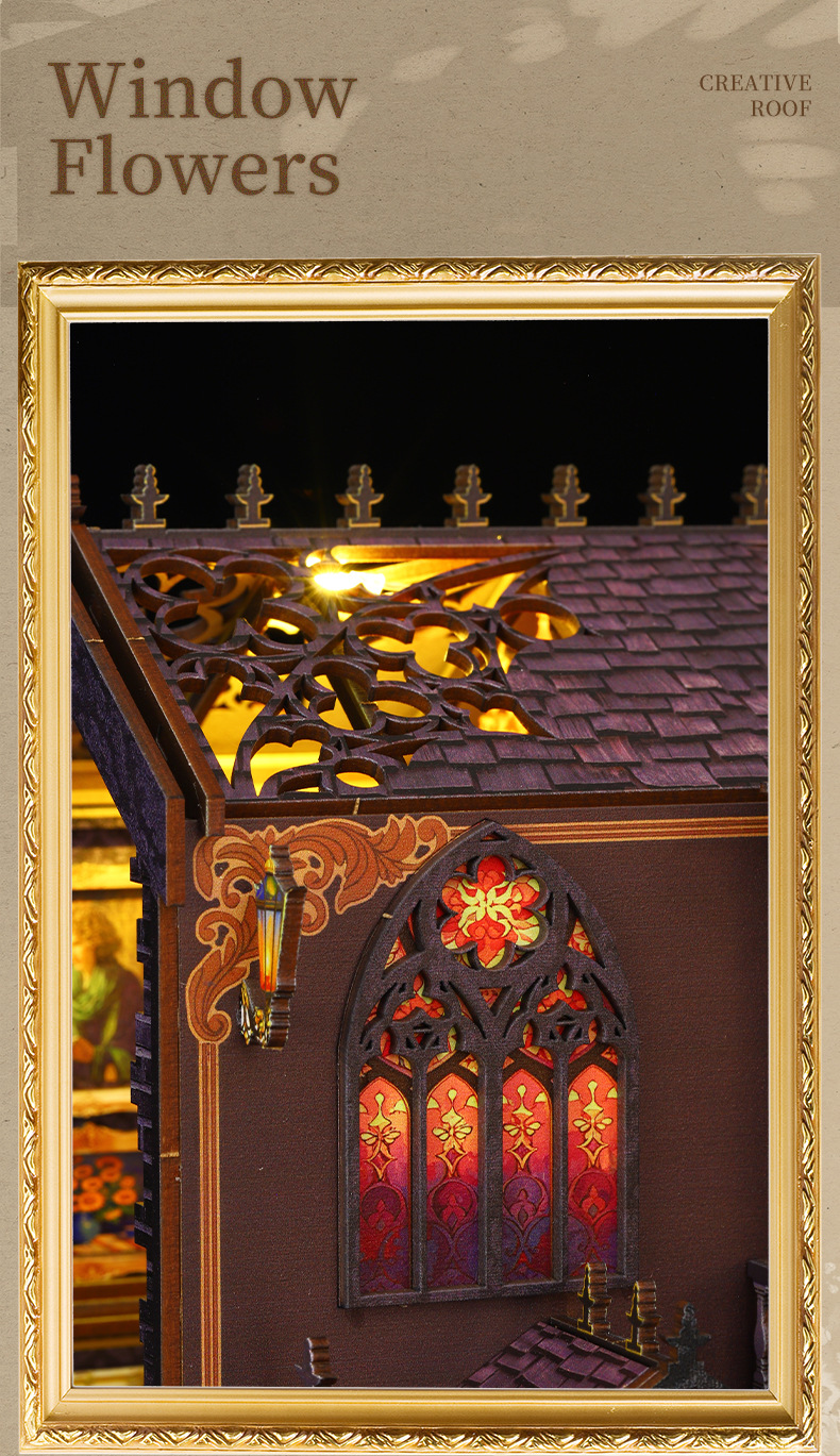 Jiate DIY Bookstand, Wonderful Art Studio diy Bookstand Assembly Bookstand, diy House 3D Bookstand, Handmade Model Book pic 15