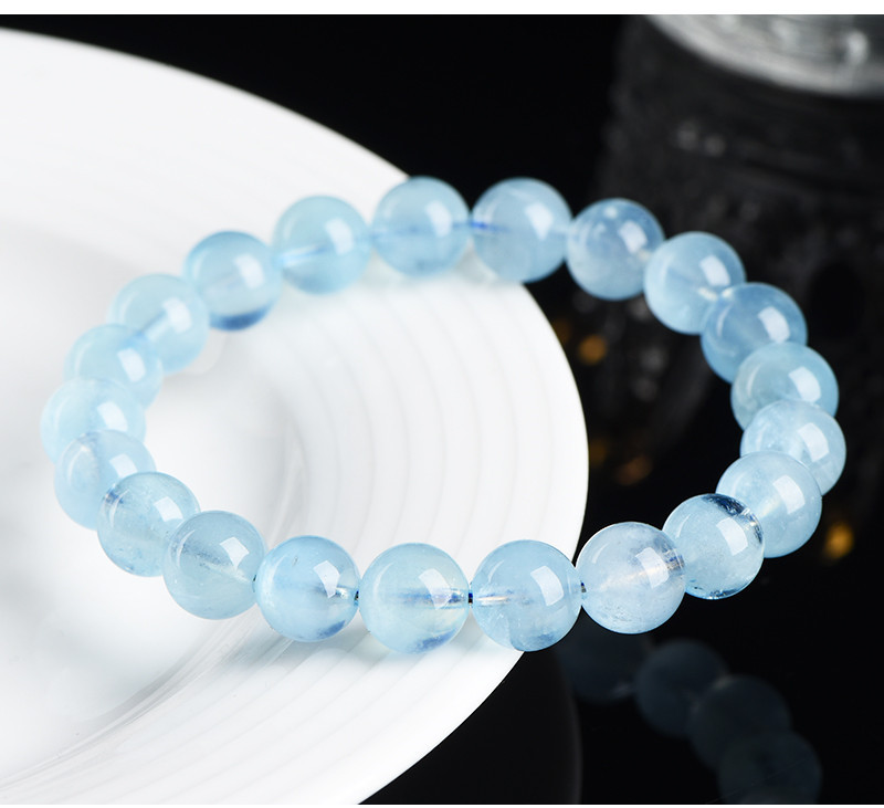 Jiuya Crystal Natural aquamarine loose beads, round beads, DIY handcrafted jewelry, semi-finished beaded wholesale pic 17