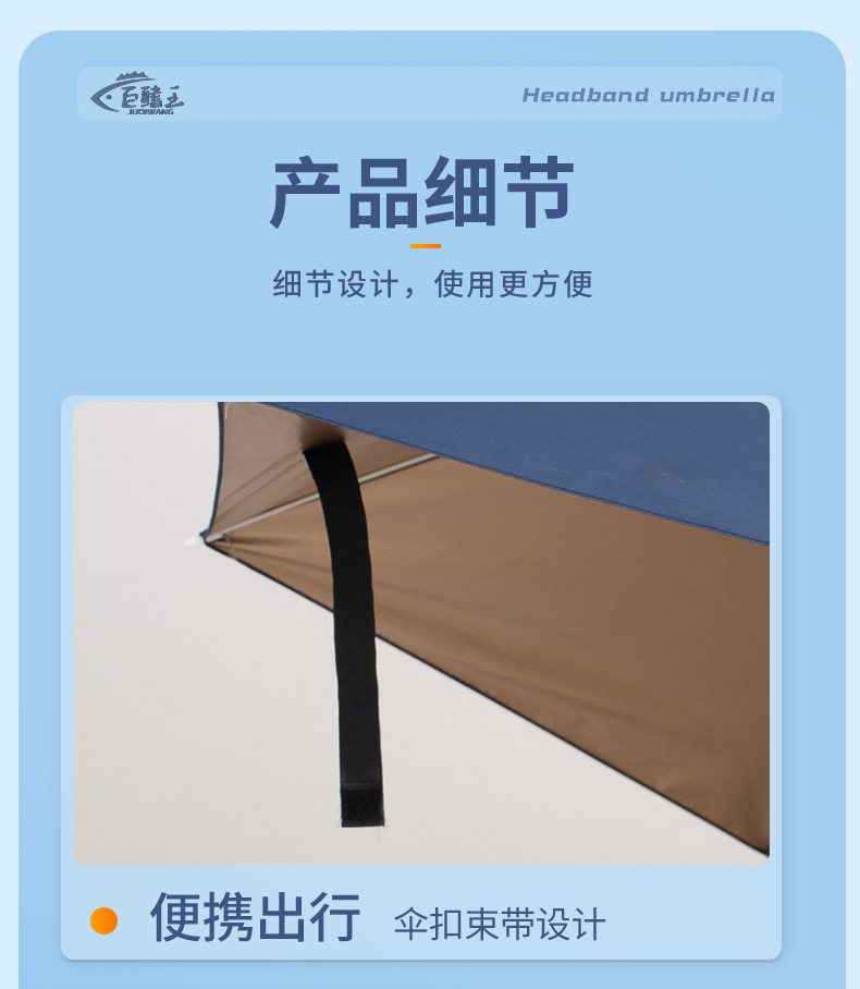 钓鱼伞帽头戴伞折叠户外防晒遮阳伞大号双层帽子雨伞便携防雨钓伞详情12