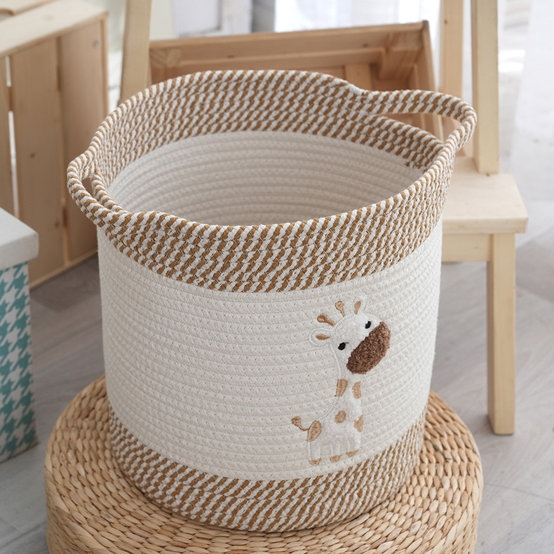 卡通收纳筐小杂物带提手杂物收纳篮家居衣物整理筐宿舍卧室脏衣篮详情11