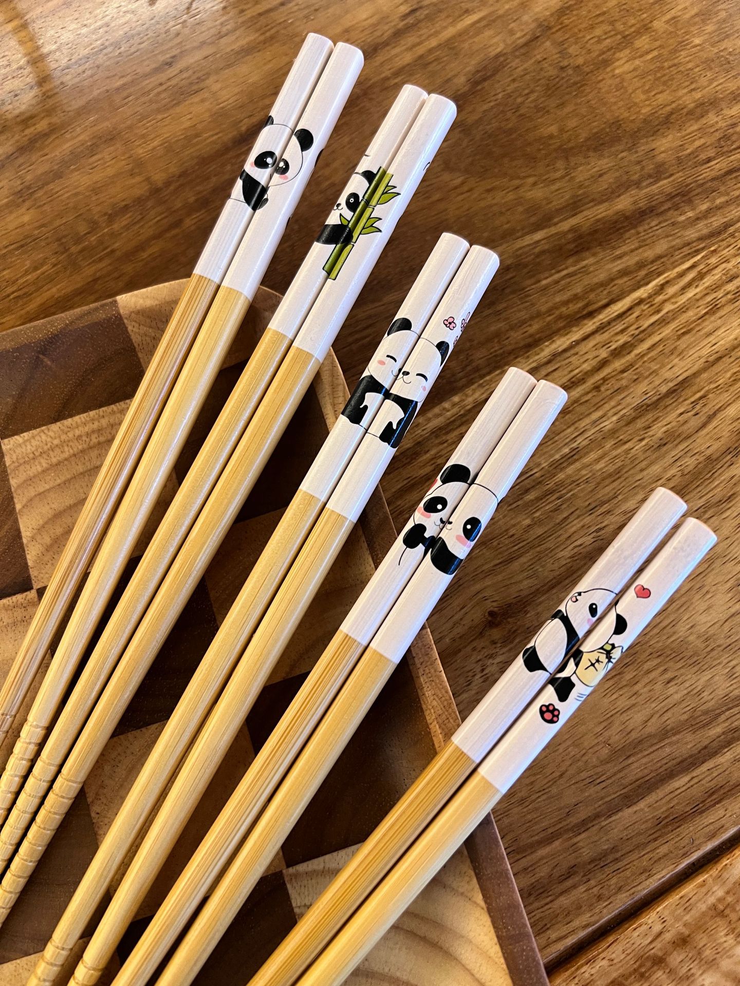 Japanese-style cartoon printed panda chopsticks, new anti-slip bamboo tableware for export, daily necessities tableware pic 3