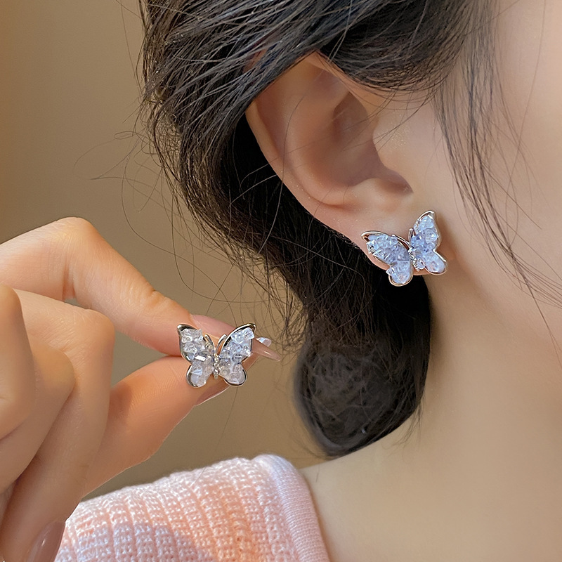Ins-style pearl earrings for women, 925 silver needle, niche design, butterfly stud earrings, light luxury and high-end feel, earrings, earrings and ear rings pic 62