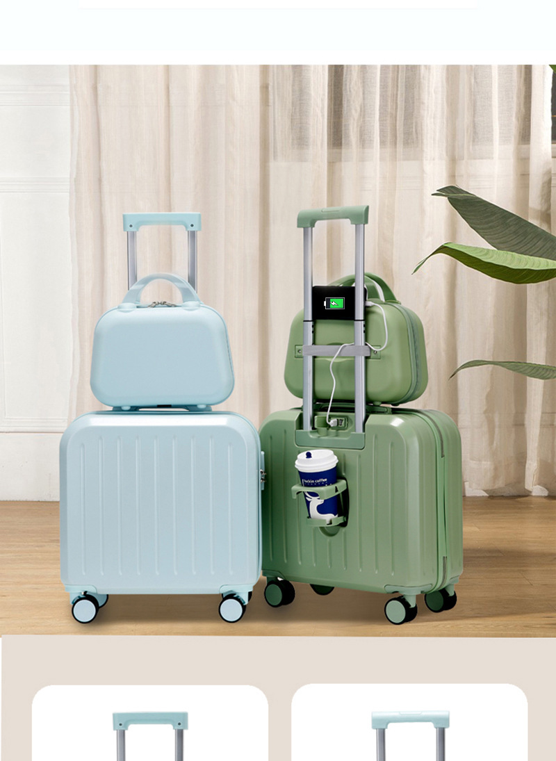 A 18-inch multi-functional small mother-and-child suitcase for women, a gift handle suitcase, a travel password suitcase with logo printing pic 7