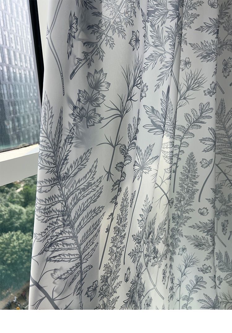 复古印花纱帘窗帘透光不透人卧室客厅阳台防晒隔热高级感纱帘窗纱详情12