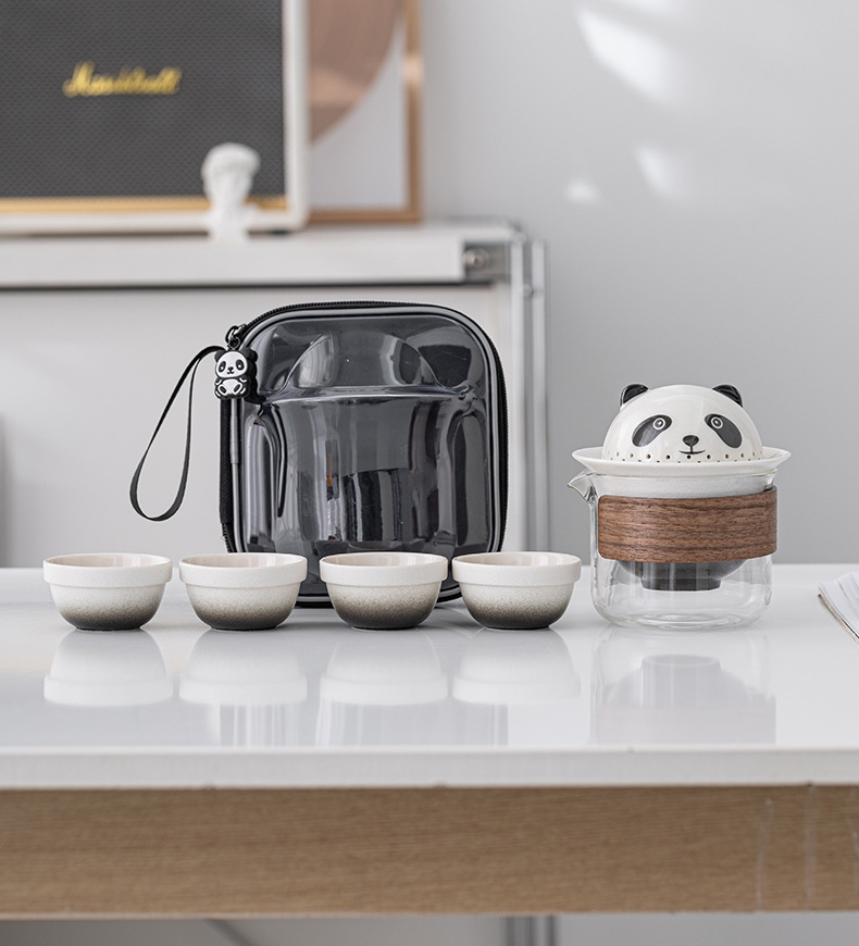 360°熊猫快客杯旅行茶具套装便携式防烫泡茶器扳手礼品可加logo详情24