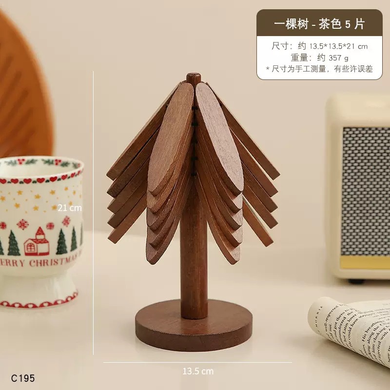 High-end walnut-colored tree heat insulation pad, heat-resistant home dining table, creative table mat, decorative pad, high-temperature resistant coaster pic 15