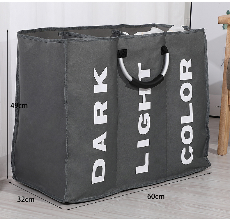 家用大容量分格装玩具脏衣服收纳袋防水防潮可折叠创意脏衣篮详情5