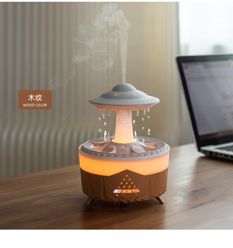 Cross-border new water drop aroma diffuser, humidifier, home thick fog volume, desktop silent remote control essential oil diffuser pic 10