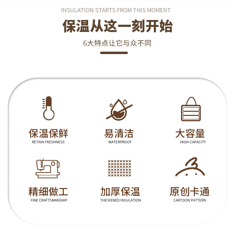 卡通饭盒包手提便当袋保温袋铝箔午餐包手提袋学生上班族带饭餐包详情2