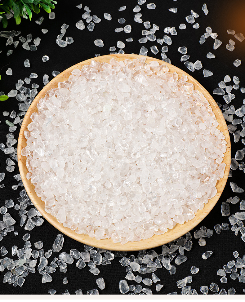 天然透亮白水晶碎石白水晶消磁石东海水晶手链净化供佛散装碎石详情12