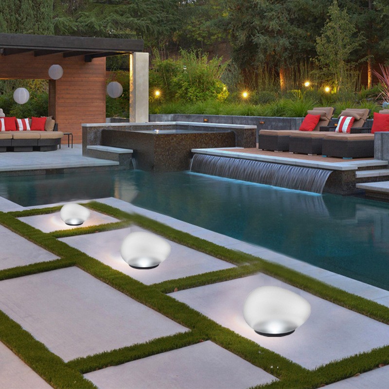 太阳能石头灯户外鹅卵石灯花园装饰灯草坪景观灯夜灯太阳能草坪灯详情3