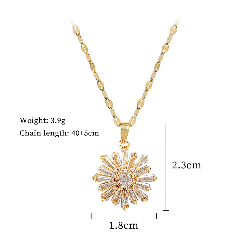 【钛钢】微镶项链耳环套装轻奢微镶雪花个性气质宴会耳饰项饰组合详情4