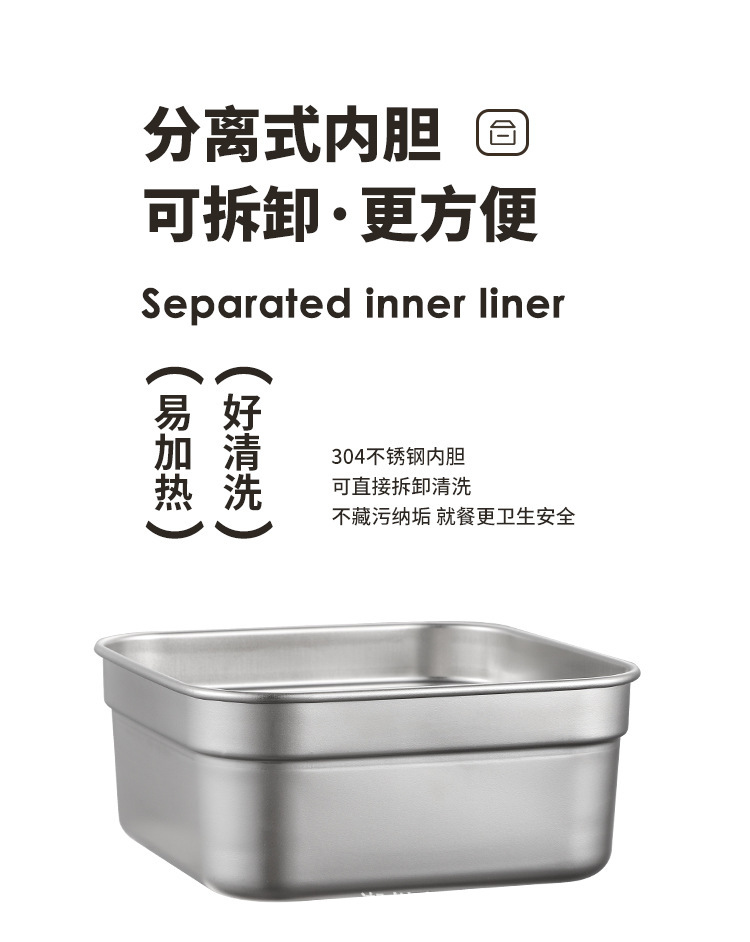 Factory direct sales of stainless steel lunch boxes, microwave ovens, multi-layered lunch boxes for office workers with meals, cross-border wholesale and consignment pic 11