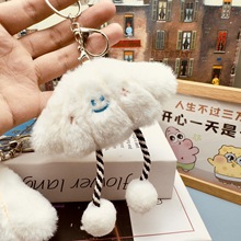 跨境彩色链条毛绒挂件小煤球钥匙扣ins网红毛绒小毛球书包挂件详情13