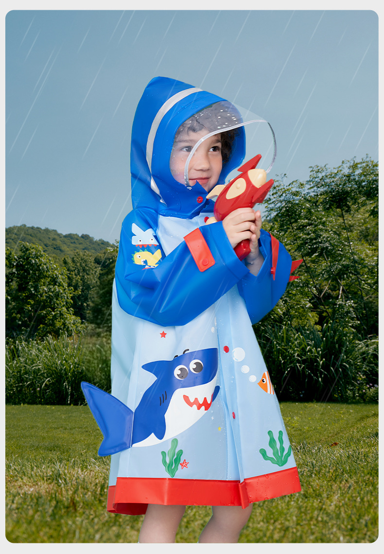 KK树儿童雨衣男童女孩防水雨披防雨服幼儿园宝宝带书包位套装恐龙详情21