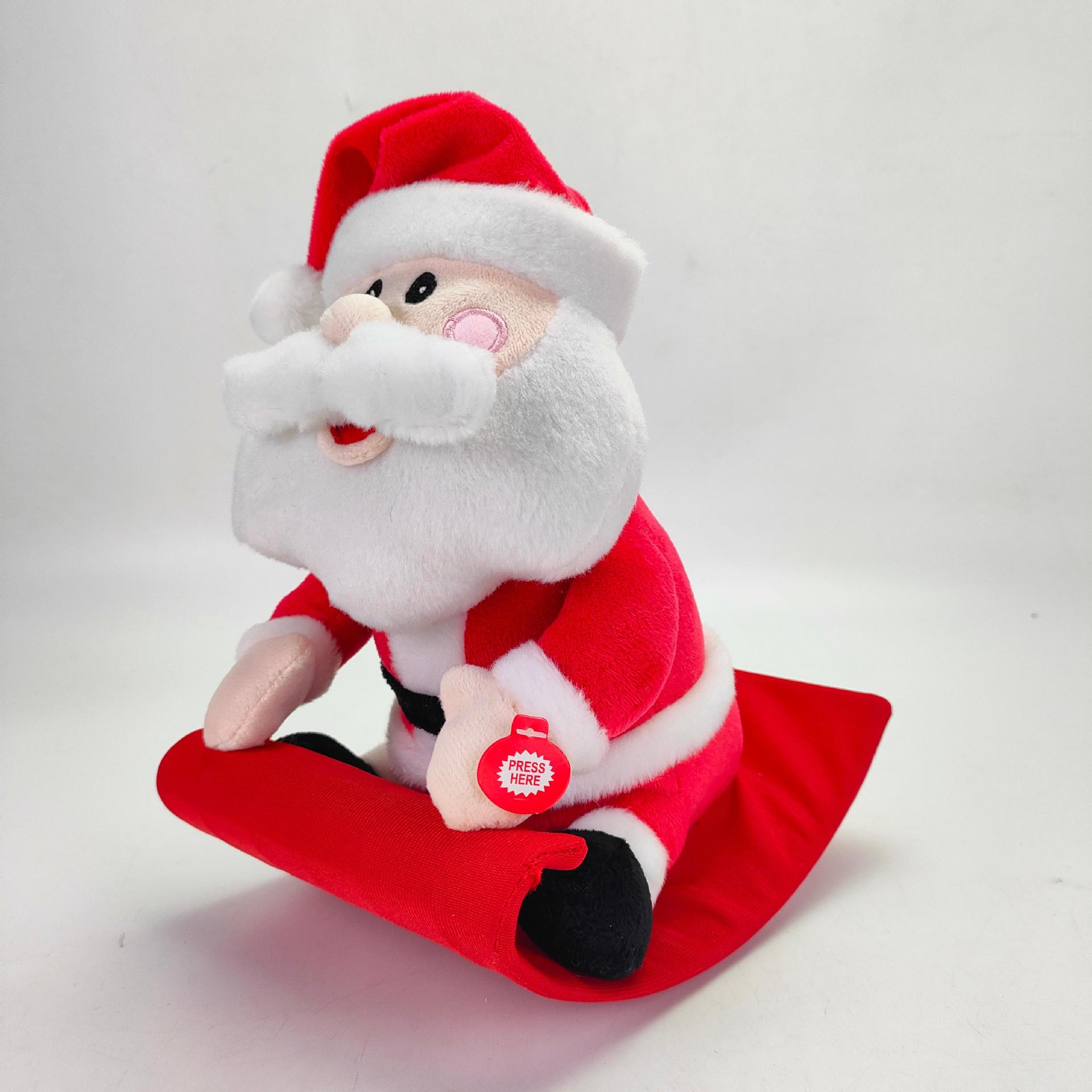 Cross-border exclusive Saks Christmas Three Treasures Plush Electric Toy Series Tree Stump Christmas Tree plush Electric toy pic 6