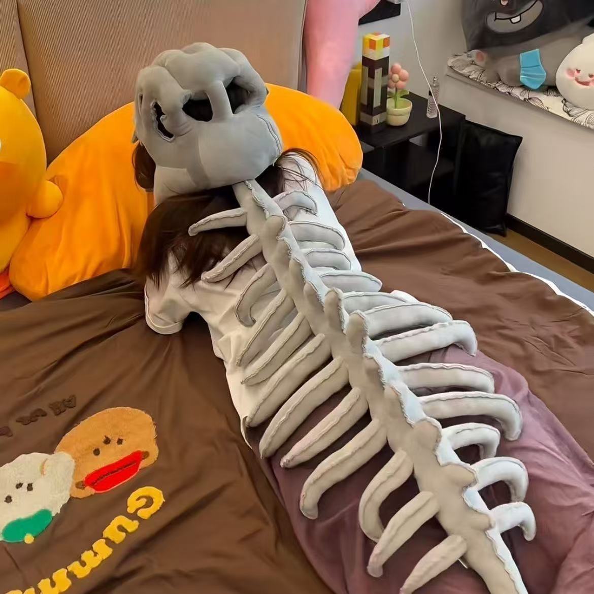 新款恐龙骨架搞怪头套帽子儿童毛绒玩具男生玩偶搞怪骨骼跨境批发详情1