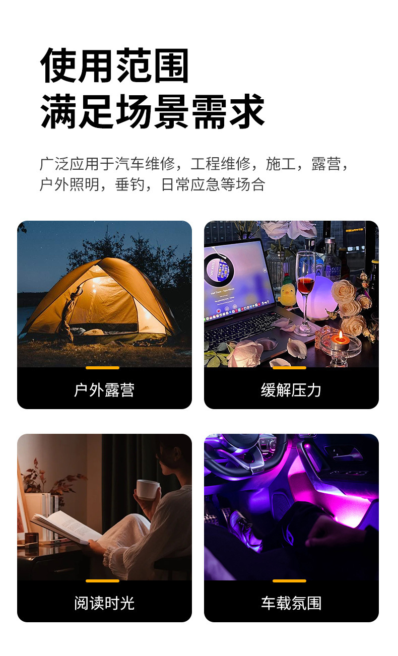 New flexible filament outdoor camping flashlight lighting portable lamp, camping lamp, street stall lighting lamp, camping lamp pic 12