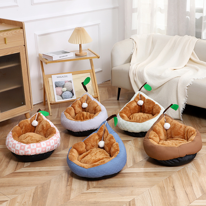 Wholesale of new Arctic velvet backrest pointed corner nests, soft, comfortable and warm sleeping beds, thickened pet small sofas pic 4