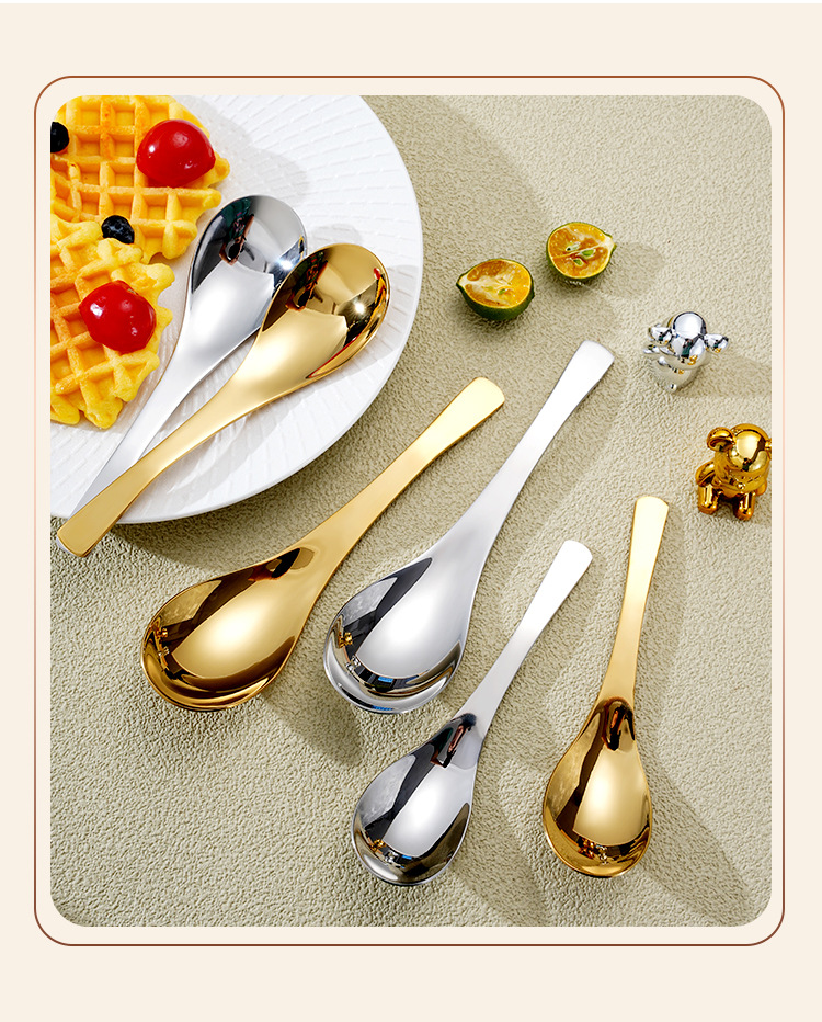 304不锈钢勺子加厚家用喝汤勺高颜值中式汤匙儿童勺子调羹甜品勺详情13