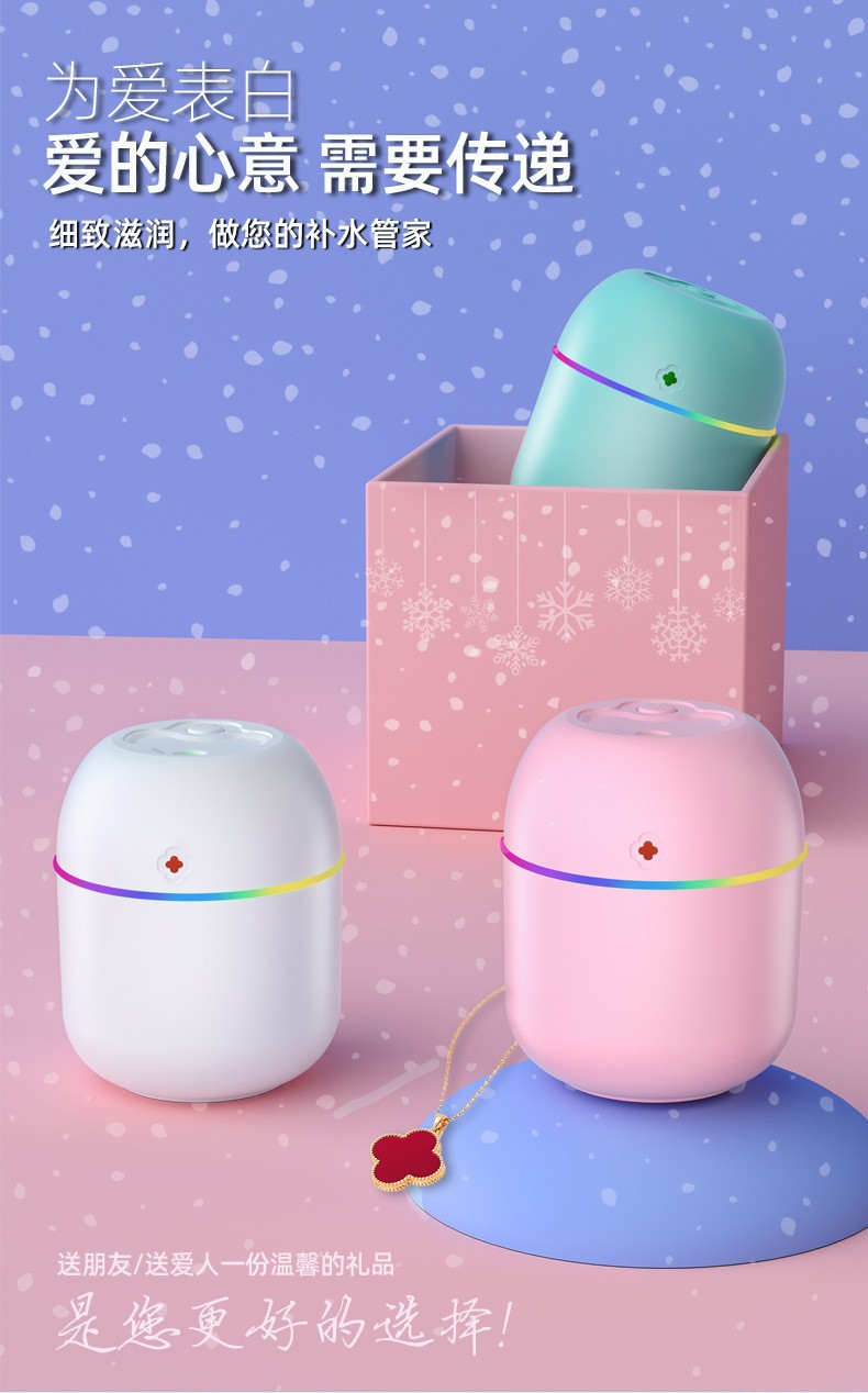 New Clover air humidifier USB desktop home car mini humidifier logo essential oil diffuser pic 9