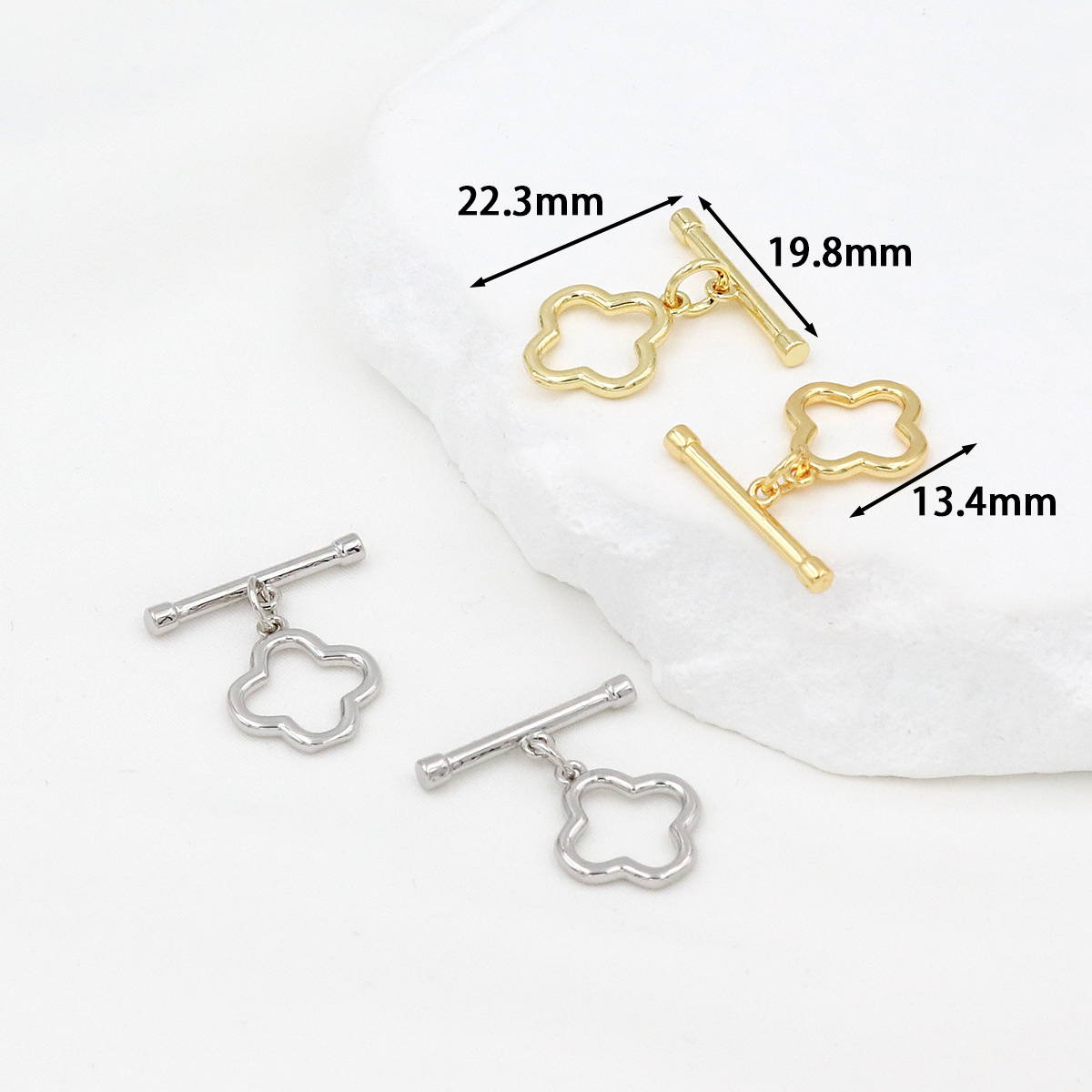 Color-preserving pure copper plated with 18K real gold OT clasp necklace bracelet ending connection clasp diy accessory factory B65 pic 14