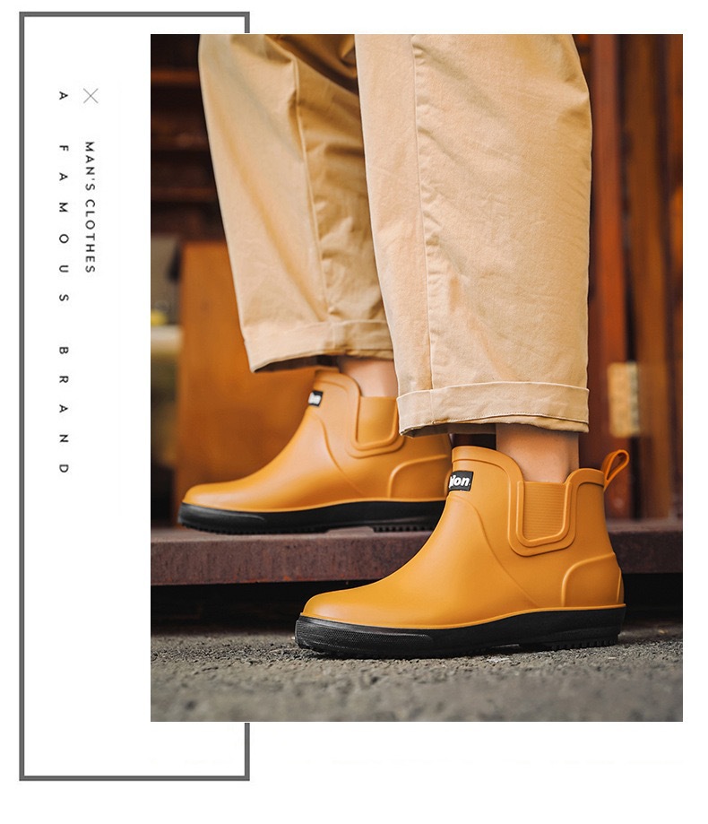 跨境雨鞋男士时尚雨靴防滑低筒新款切尔西成人户外钓鱼防水靴外贸详情20