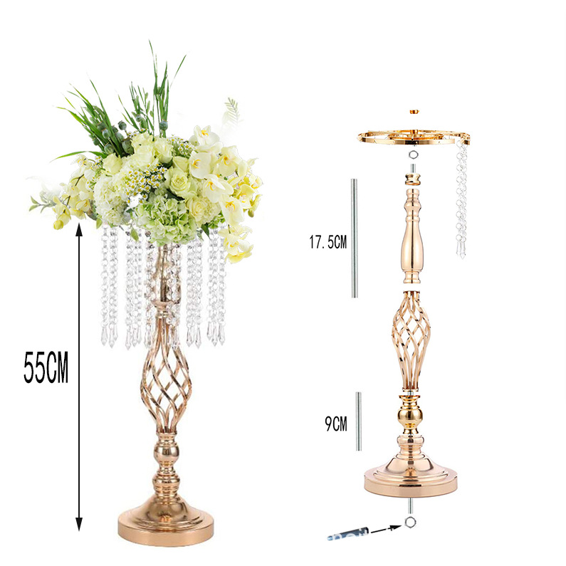 Wedding props, table flowers, crystal candlesticks, twisted flower ornaments, accessories, Western dining table decorations, electroplated road leads, cross-border consignment pic 13