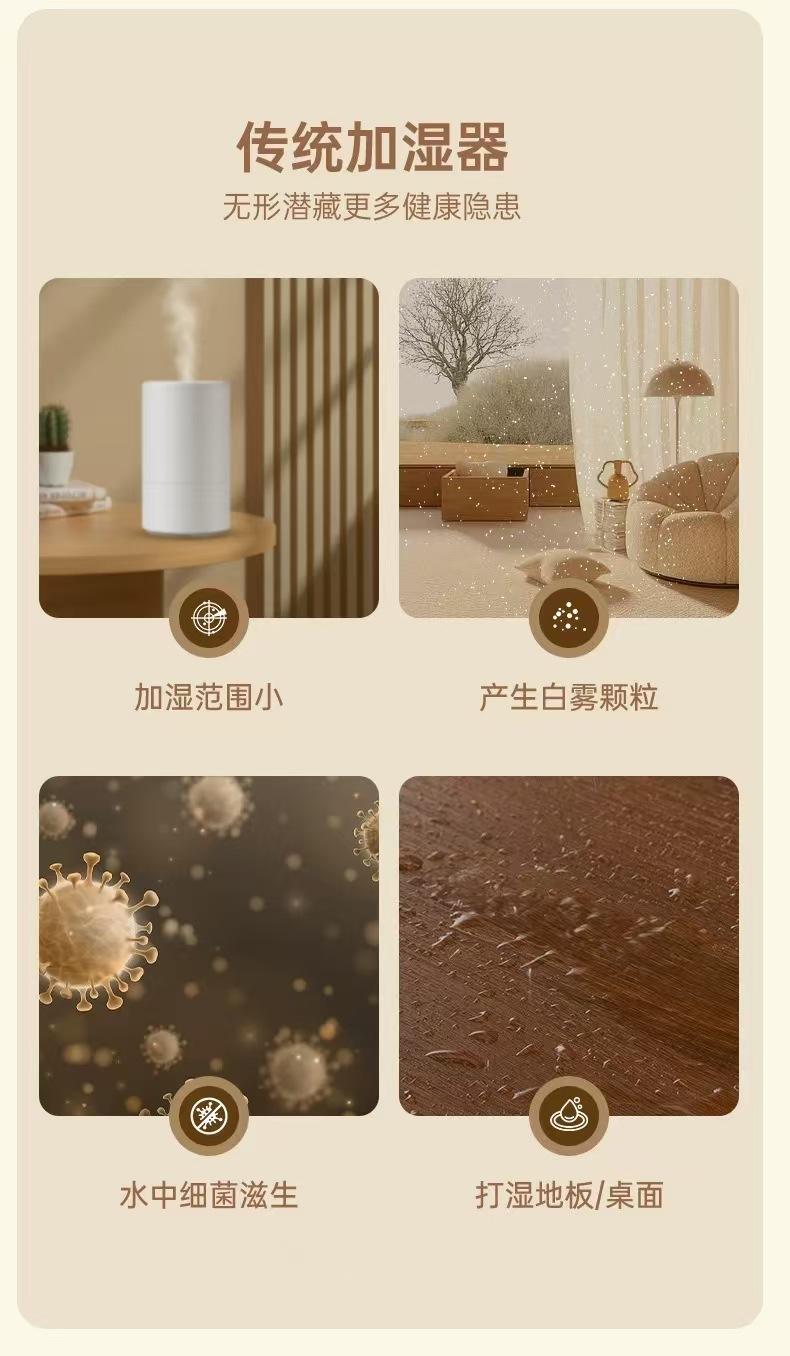 2L large-capacity humidifier, dual spray for home use, pregnant women, infants, bedrooms, household air purification, small spray desktop pic 3