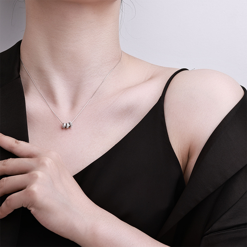 s925 sterling silver necklace for women, new style, non-fading, personalized, light luxury, European and American high-end collarbone chain sweater chain wholesale pic 5