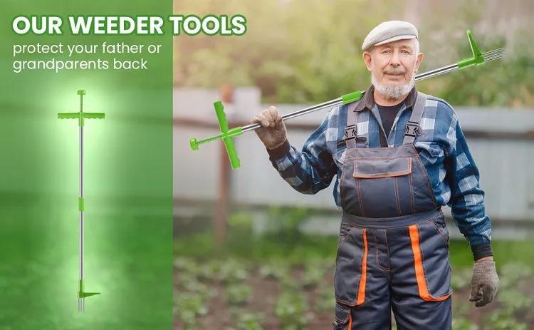 园林拔草器除草器可双节拆分铝管手动除杂草挖野菜园艺工具详情1