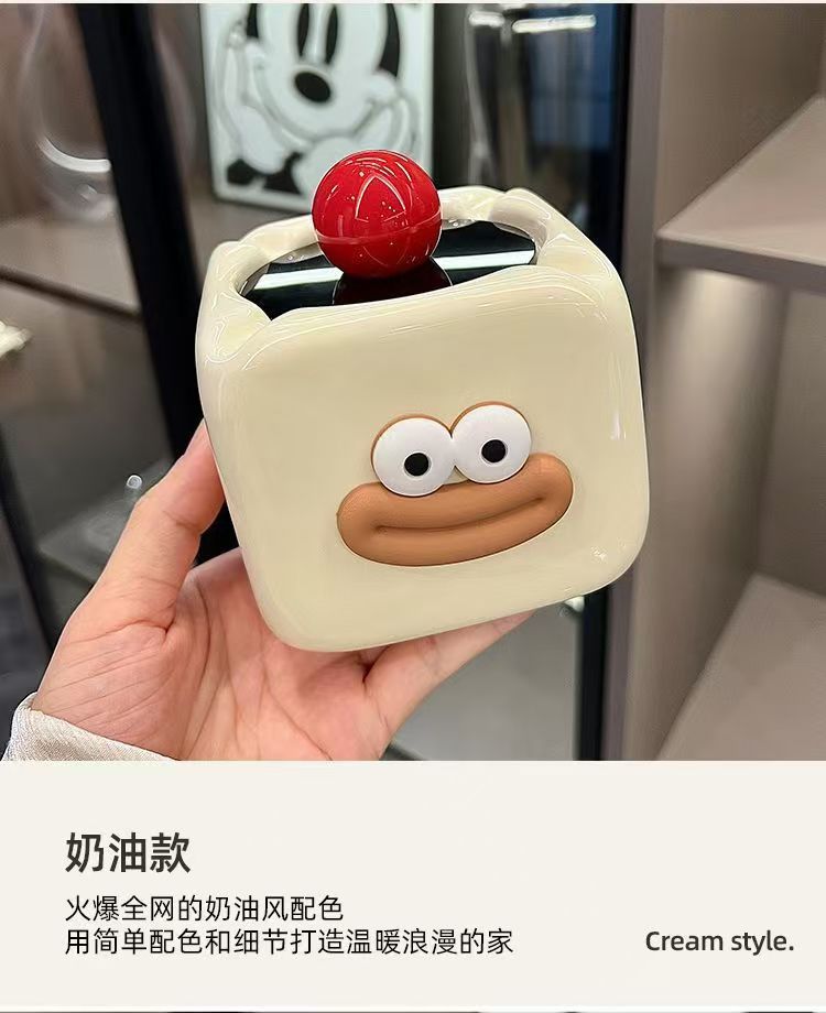 高颜值烟灰缸家用装饰个性客厅陶瓷创意摆件带盖防飞灰烟缸摆件详情12