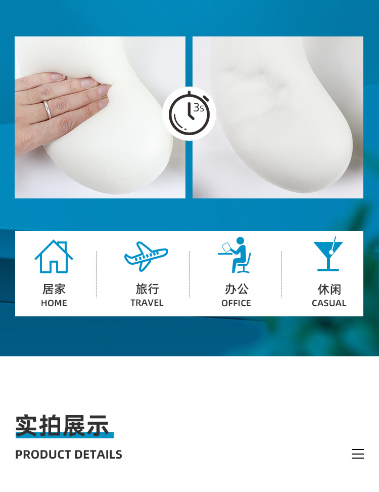 跨境可爱卡通刺绣记忆棉U型枕办公室午休旅行飞机护颈枕头详情6