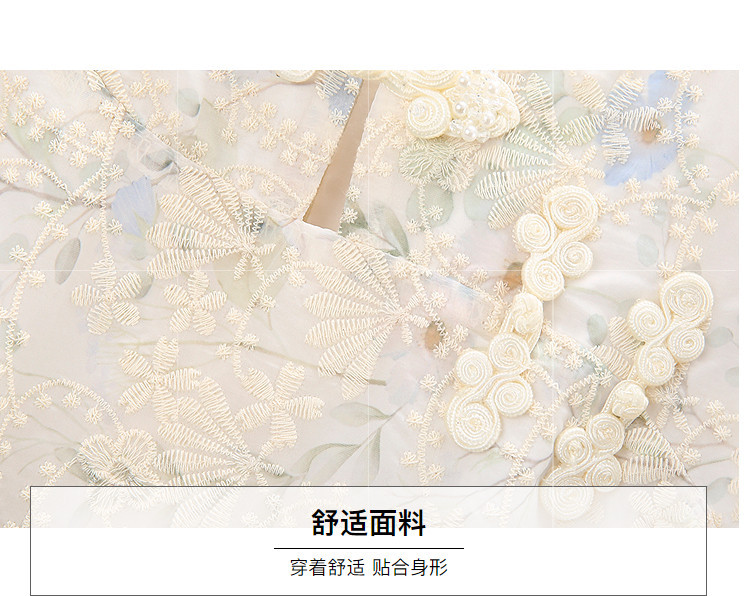 Summer round-neck, waist-cinching, slimming, gentle and elegant dress, French floral short-sleeved dress for women pic 5