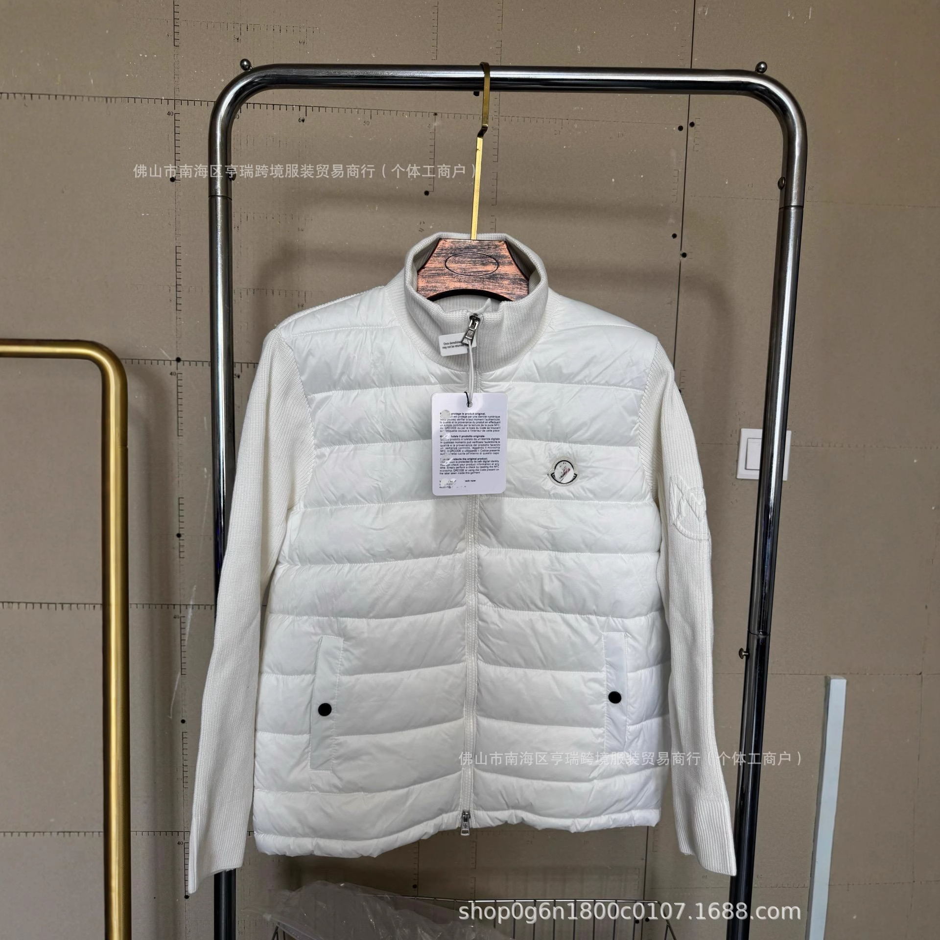The new M brand knitted patchwork casual down jacket for men, featuring white duck down, is warm, fashionable and slimming pic 8