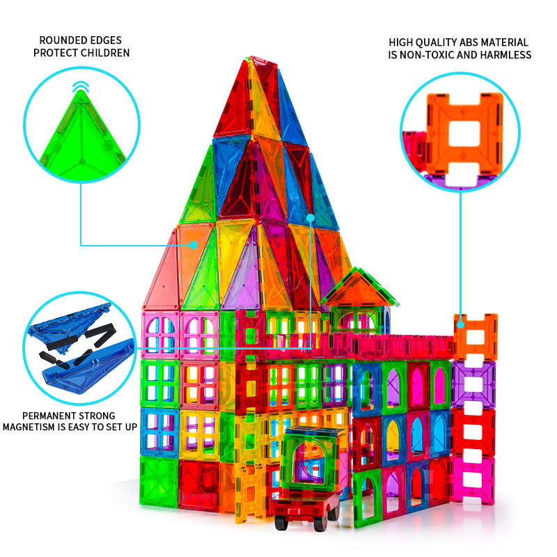 冰雪主题彩窗磁力片雪王uv印刷款亚马逊热销磁性玩具套装详情2