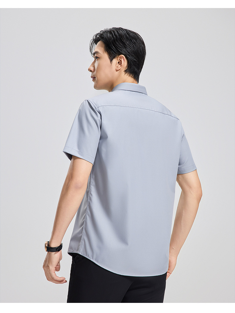 【 Mulberry Silk 】 Short-sleeved shirt for men, wrinkle-free, professional workwear top, summer thin business shirt pic 22
