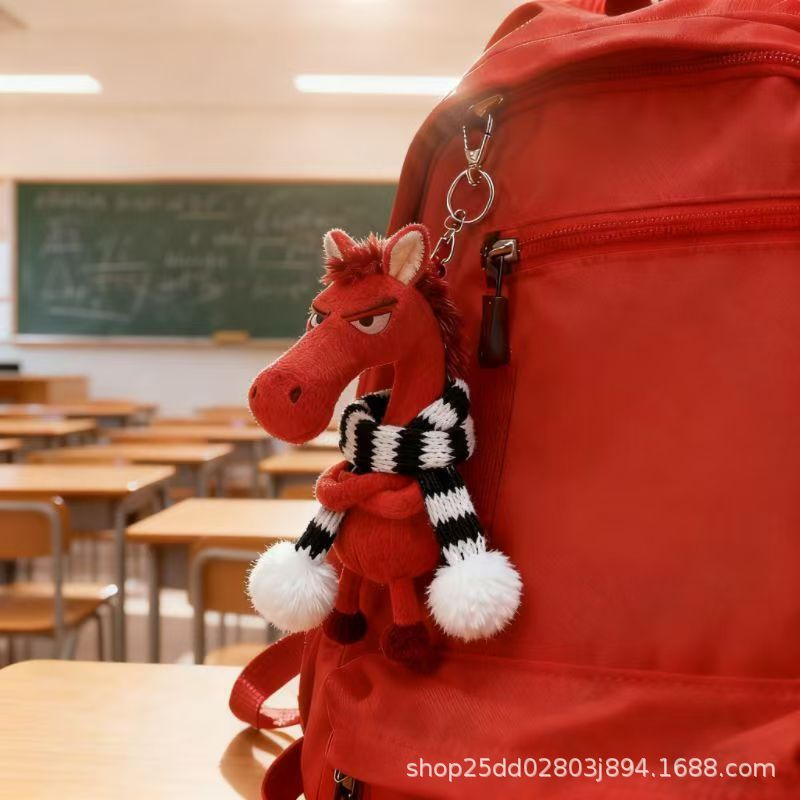 2026年生肖马年吉祥物小马玩偶天选高冷黑马毛绒公仔娃娃包包挂件详情11