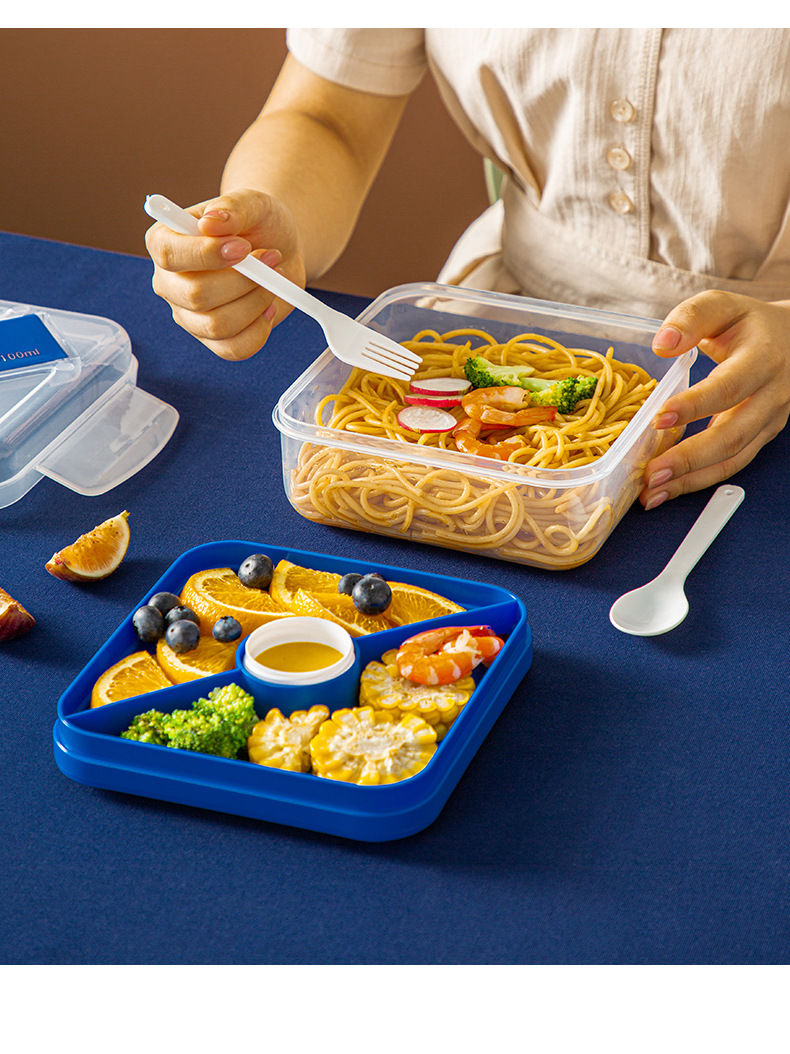 户外沙拉便当盒微波加热pp塑料饭盒上班族减脂午餐盒酱料盒水果盒详情13