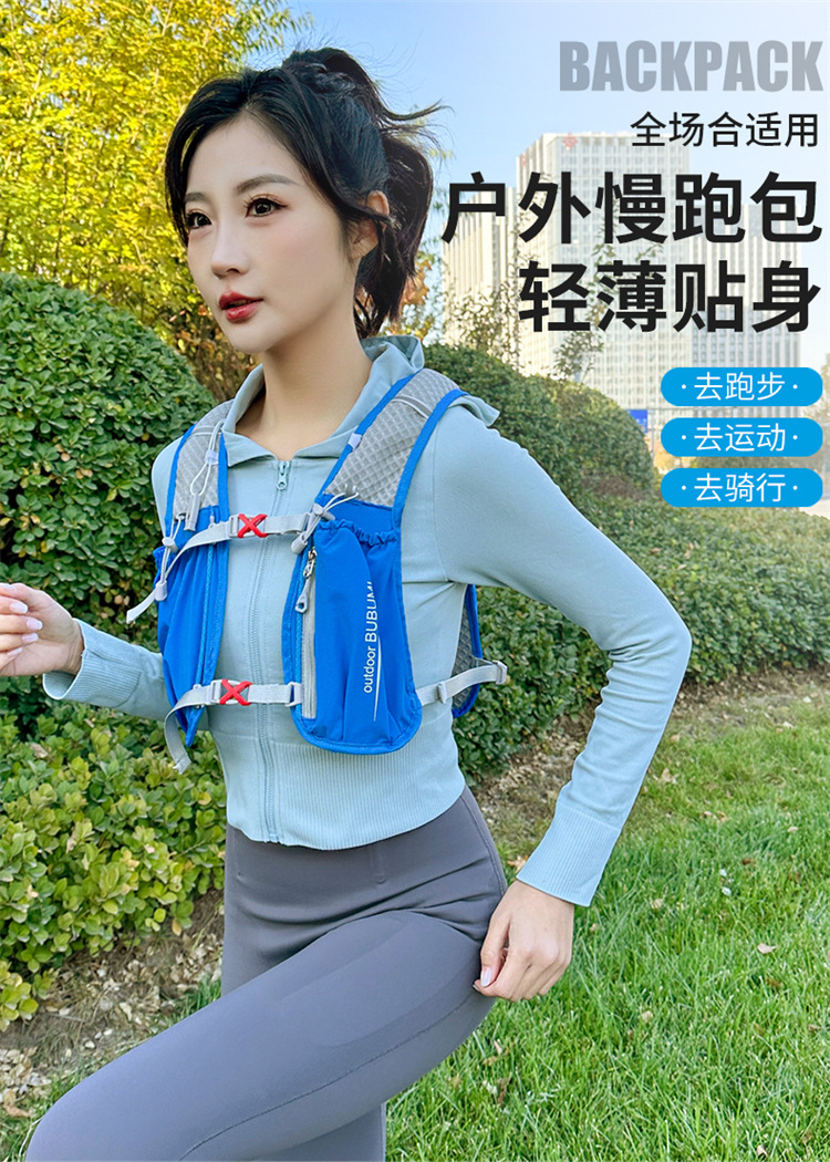 新款多功能尼龙跑步背包 安全反光运动背包水袋背包 骑行包详情2