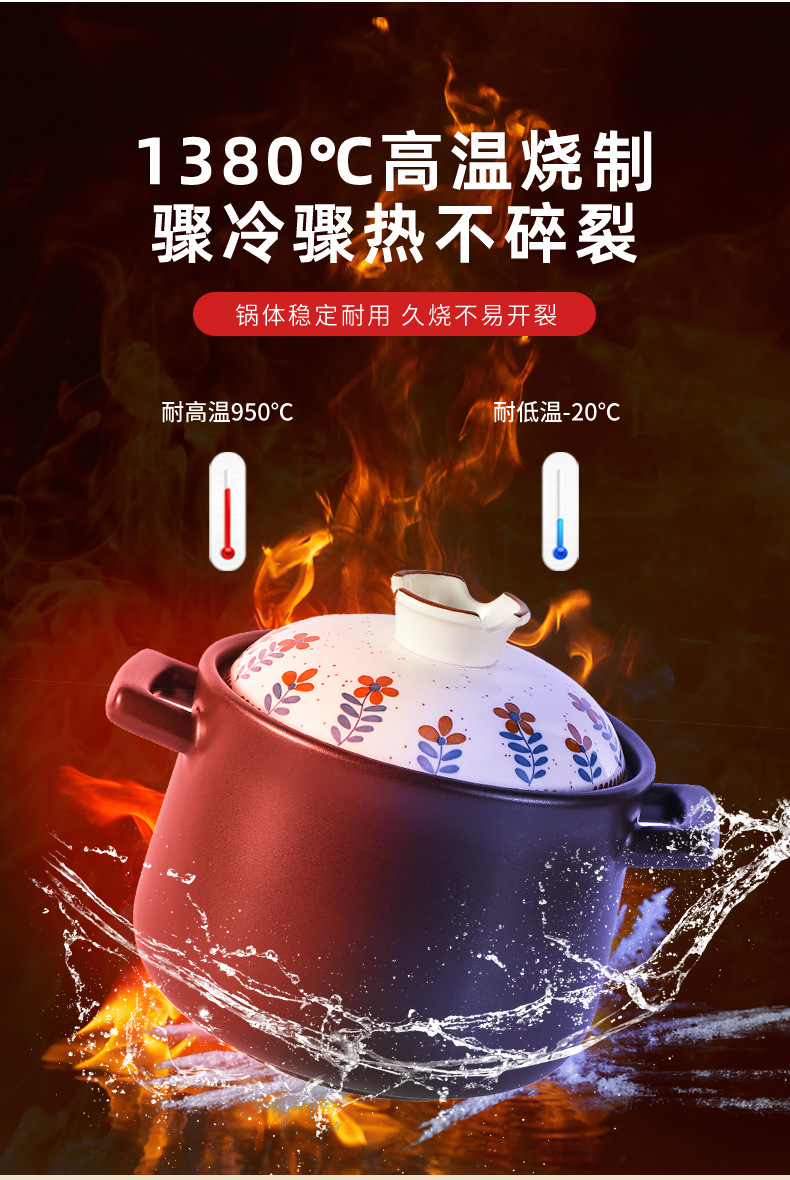 日式砂锅煲汤用家用燃气灶专用炖锅耐高温干烧不裂陶瓷煲沙锅批发详情9