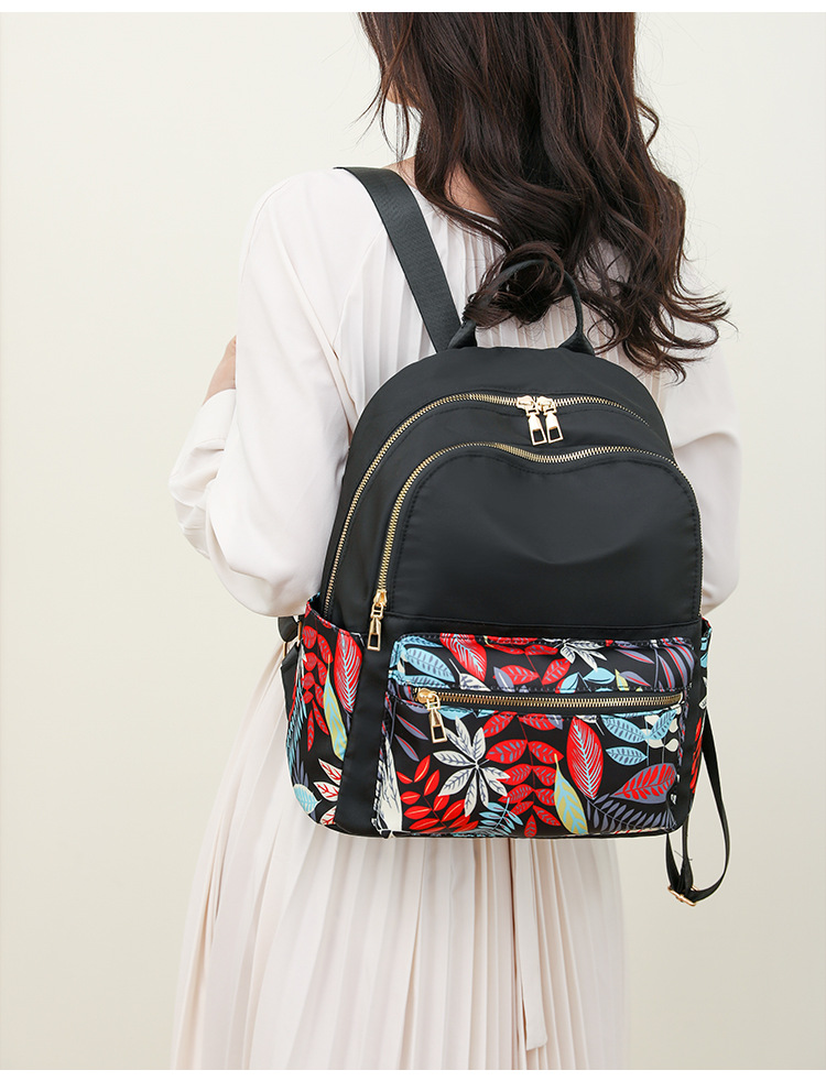 牛津布双肩包包女民族风时尚印花背包新马泰大容量旅行书包百搭包详情16