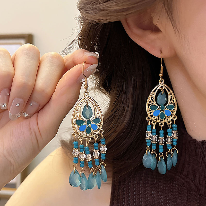 耳环度假风网红耳坠海边耳勾ins夏天新款拉菲草编手编藤编耳饰女详情31