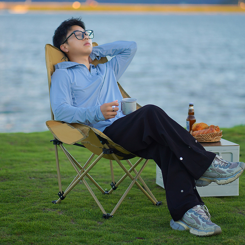 Outdoor folding chairs, moon chairs, portable chairs, camping, camping beach chairs, picnic, leisure sketching, and small horse camping equipment pic 4