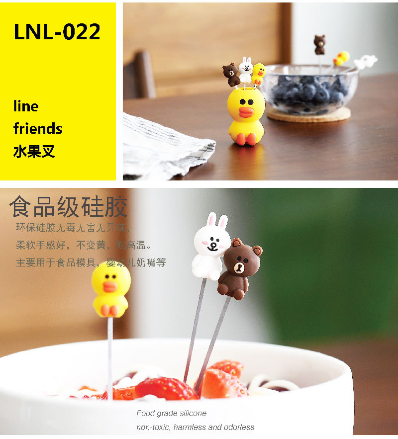 水果叉子家用不锈钢小鸭果叉罐创意收纳罐套装水果签蛋糕甜品叉详情9