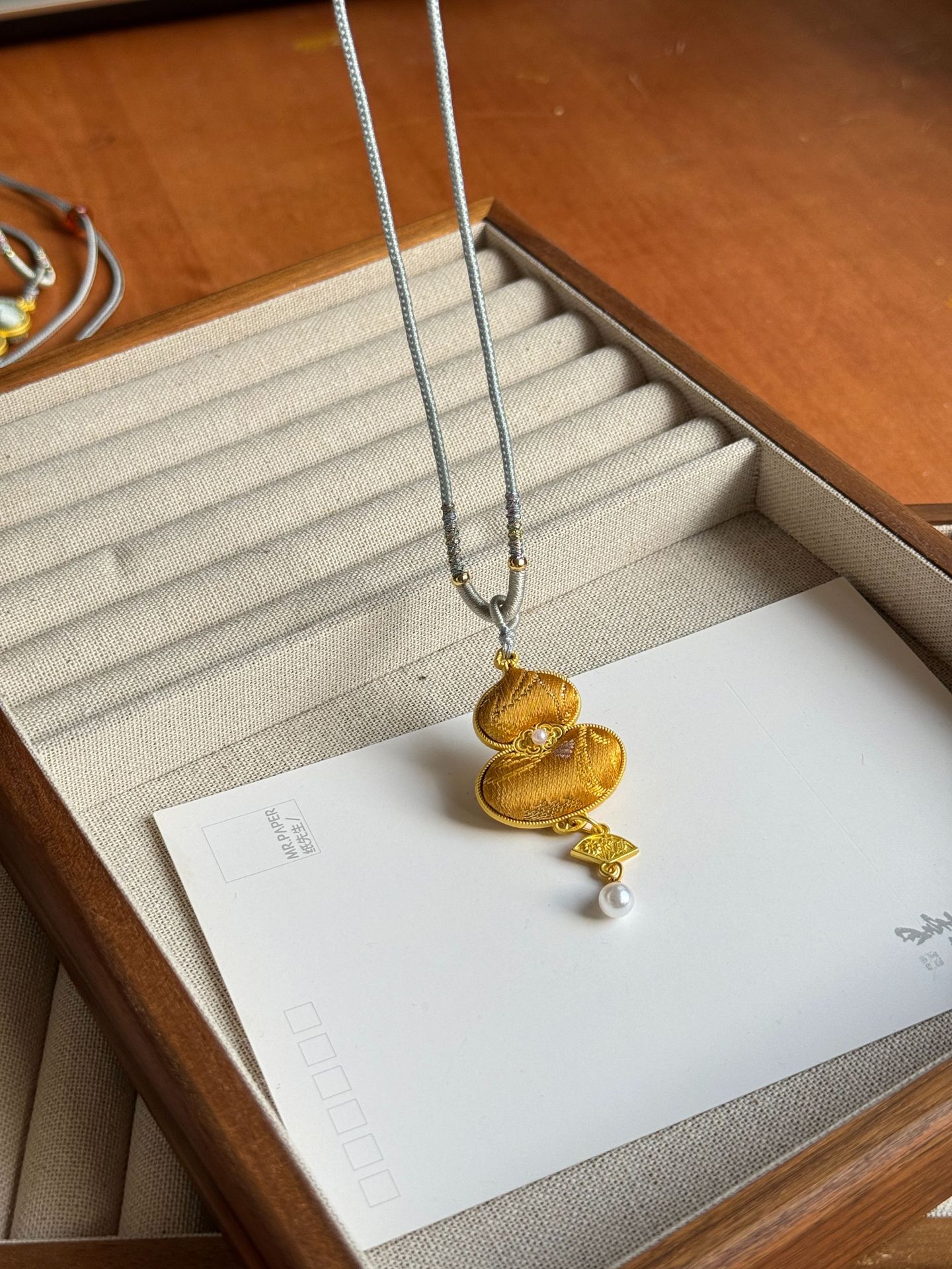 非遗手工仿宋锦名家如意葫芦毛衣链精致古风高级感项链新中式女款详情7