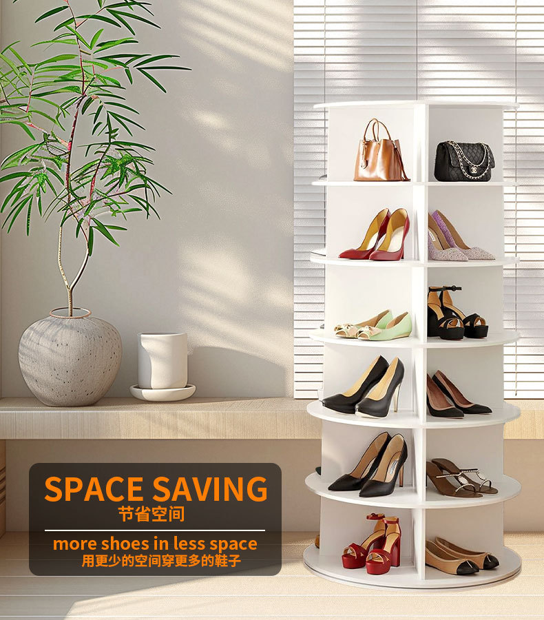 Rotating shoe rack, high appearance level, multi-layer floor storage rack for home use, bookshelf, large-capacity bag and hat storage and display rack pic 7